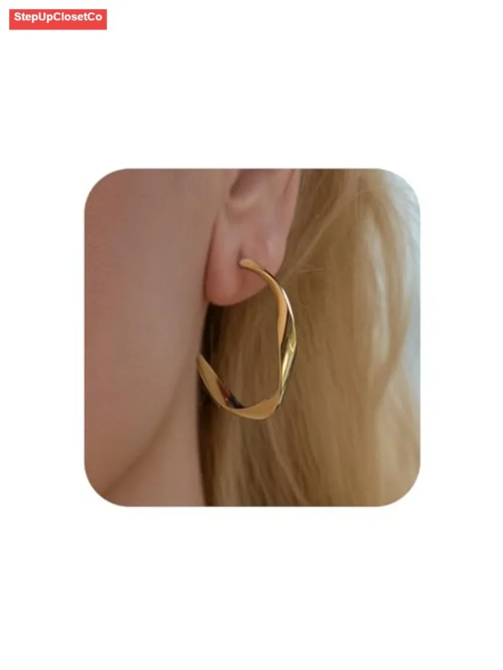 14K Gold Plated Twisted Hoop Earrings for Women Hypoallergenic Jewelry